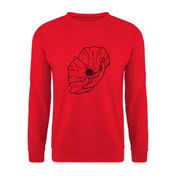 Fleur de pavot - Sweat-shirt Unisexe - rouge - Devant - Alina (178cm) & Michal (187cm)