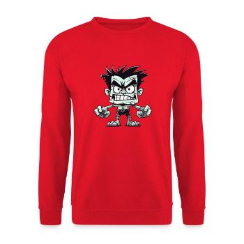 Ikonisches Monster: Die pure Monster-Eleganz! - Unisex Pullover - Rot - Vorne - Alina (178cm) & Michal (187cm)
