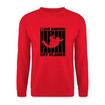 Parachutisme Passion Design. Cadeau d’adrénaline parfait - Sweat-shirt Unisexe - rouge - Devant - Alina (178cm) & Michal (187cm)