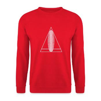 Surf Triangle (Monochrome White) - Unisex Sweatshirt - red - Front - Alina (178cm) & Michal (187cm)