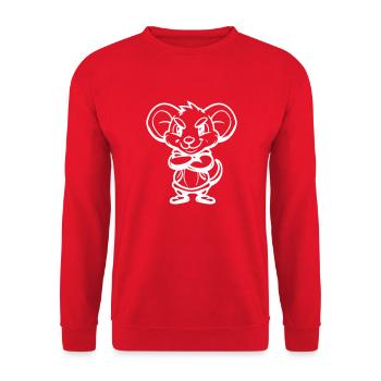 souris - Sweat-shirt Unisexe - rouge - Devant - Alina (178cm) & Michal (187cm)