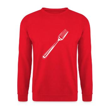 fork cutlery icon - Unisex Sweatshirt - red - Front - Alina (178cm) & Michal (187cm)