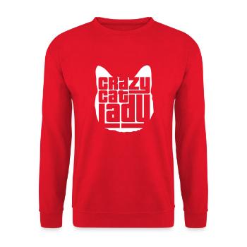 Chat fou Dame Texte Folle Femme Chats Amour - Sweat-shirt Unisexe - rouge - Devant - Alina (178cm) & Michal (187cm)