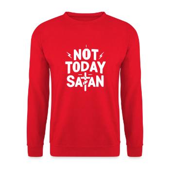Not Today Satan - Unisex Sweatshirt - red - Front - Alina (178cm) & Michal (187cm)