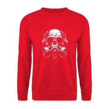 Crâne avec masque à gaz - Sweat-shirt Unisexe - rouge - Devant - Alina (178cm) & Michal (187cm)