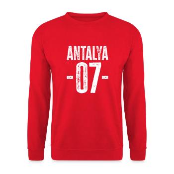 Antalya 07 – Fiers de la Riviera turque - Sweat-shirt Unisexe - rouge - Devant - Alina (178cm) & Michal (187cm)