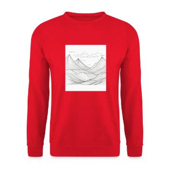 Paysage de montagne en ligne - Sweat-shirt Unisexe - rouge - Devant - Alina (178cm) & Michal (187cm)