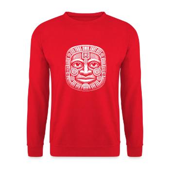 Mask - Unisex Sweatshirt - red - Front - Alina (178cm) & Michal (187cm)