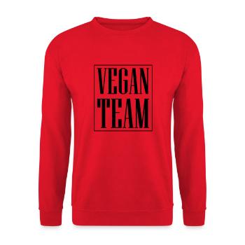 Vegan Team - Unisex Pullover - Rot - Vorne - Alina (178cm) & Michal (187cm)