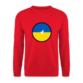 Slava Ukraini za myr - Unisex Pullover - Rot - Vorne - Alina (178cm) & Michal (187cm)