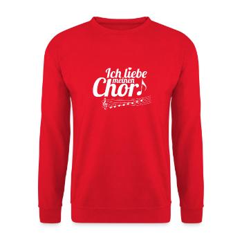 ich liebe meinen Chor - Tonleiter - Unisex Pullover - Rot - Vorne - Alina (178cm) & Michal (187cm)