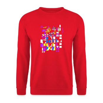 Pixel Pixel World Abstract City Kypto Dutch - Unisex Sweatshirt - red - Front - Alina (178cm) & Michal (187cm)