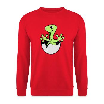 Dino | Boy | Girl | Birth - Unisex Sweatshirt - red - Front - Alina (178cm) & Michal (187cm)