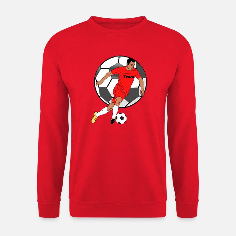Teamrot Fußballheld im Sprint - Unisex Pullover - Rot