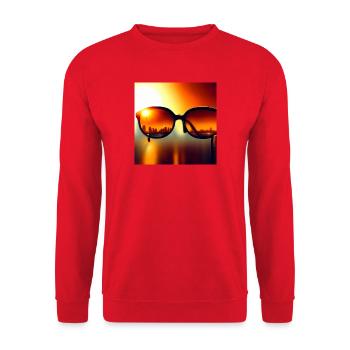 Sunglass-Skyline - Unisex Pullover - Rot - Vorne - Alina (178cm) & Michal (187cm)