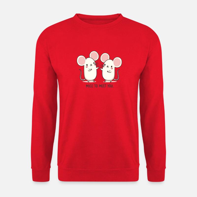Mice to meet you Maus - Unisex Pullover - Rot