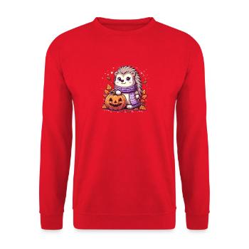 Igel Halloween - Unisex Pullover - Rot - Vorne - Alina (178cm) & Michal (187cm)