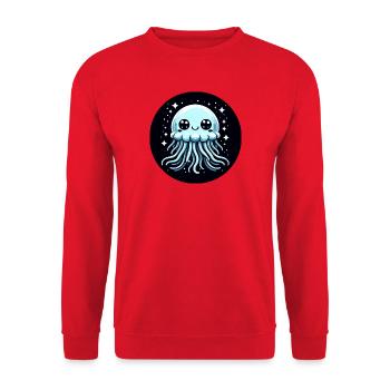 Méduse Yeux Bleus Étoiles - Sweat-shirt Unisexe - rouge - Devant - Alina (178cm) & Michal (187cm)