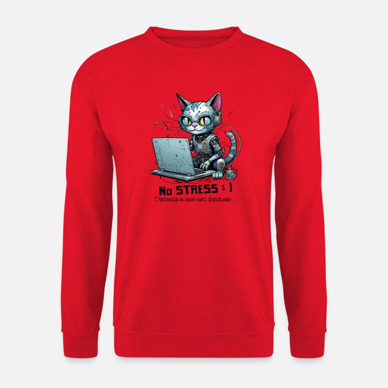 Geeky computer chat, computer humor - Unisex Sweatshirt - red