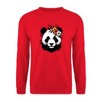 Panda - Unisex Sweatshirt - red - Front - Alina (178cm) & Michal (187cm)
