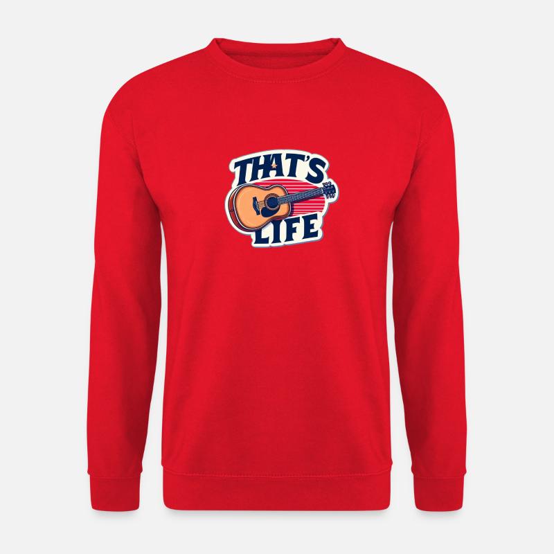 Lebendige Gitarre mit Slogan - Unisex Pullover - Rot