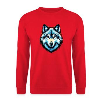 Wolf - Unisex Sweatshirt - red - Front - Alina (178cm) & Michal (187cm)