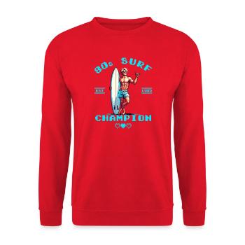 Pixel rétro 80e champion de surf - Sweat-shirt Unisexe - rouge - Devant - Alina (178cm) & Michal (187cm)