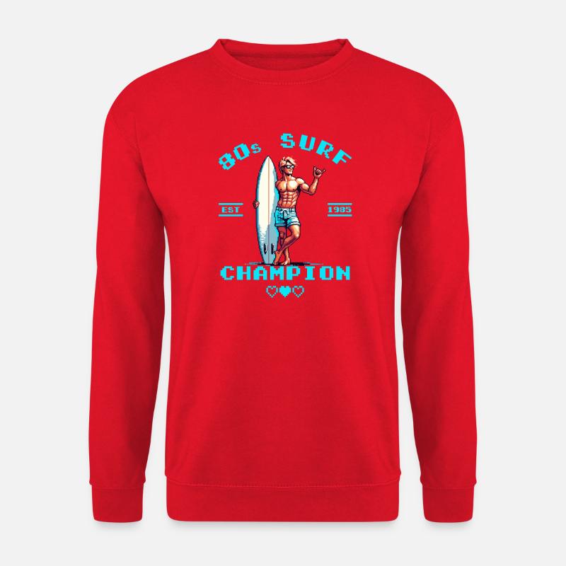 Retro Pixel 80th Surf Champion - Unisex Sweatshirt - red