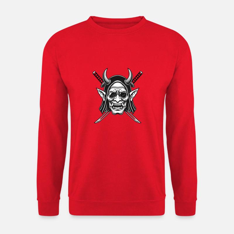 Dämonenkopf und Schwerter Logo - Unisex Pullover - Rot