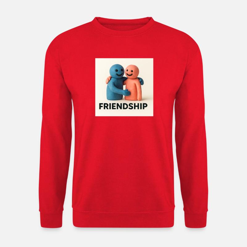 Liebenswerte Freundschaft Tonfiguren - Unisex Pullover - Rot