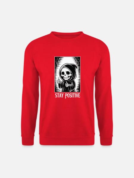 Sensemann Thumbs Up Stay Positive Humor - Unisex Pullover - Rot
