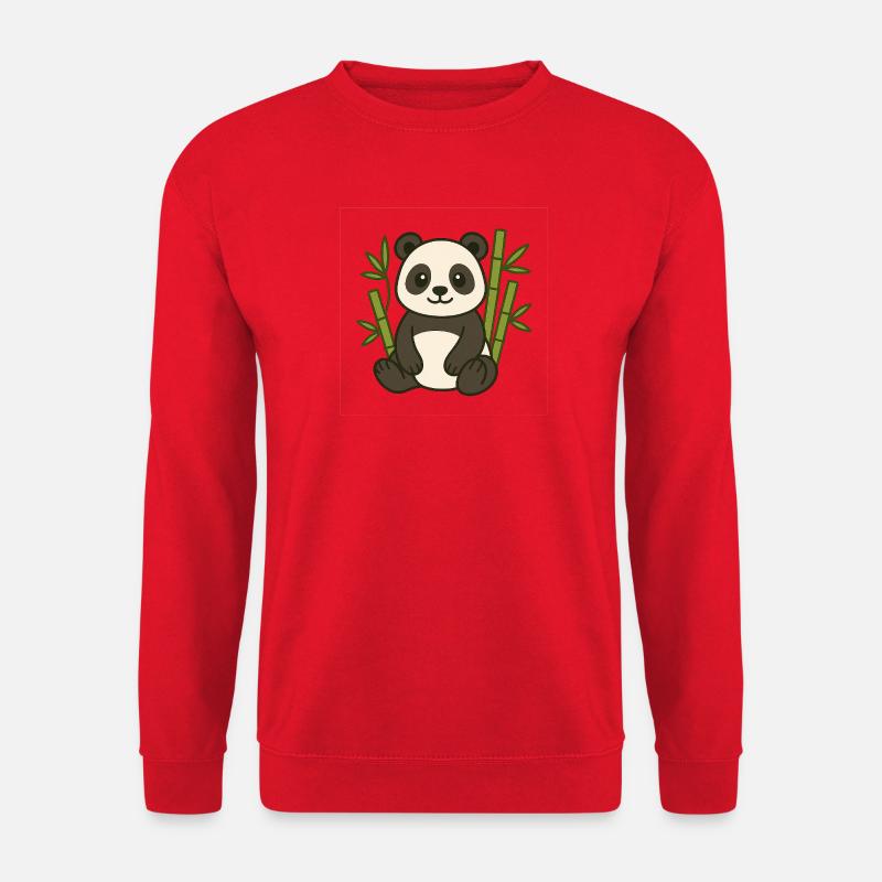 Panda im Bambuswald - Unisex Pullover - Rot