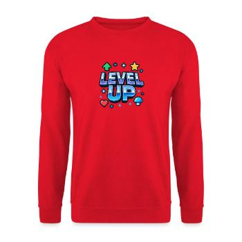 Motivations de jeu Level Up - Sweat-shirt Unisexe - rouge - Devant - Alina (178cm) & Michal (187cm)