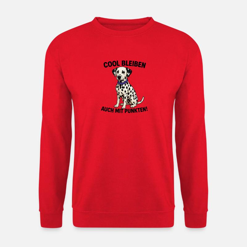 Dalmatiner mit Lila Halsband - Unisex Pullover - Rot