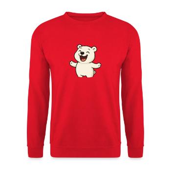Lachender_Eisbaer - Unisex Sweatshirt - red - Front - Alina (178cm) & Michal (187cm)