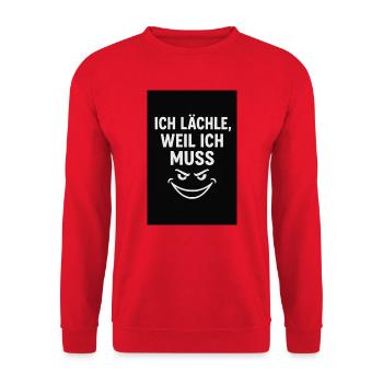 Slogan humoristique avec un sourire malicieux - Sweat-shirt Unisexe - rouge - Devant - Alina (178cm) & Michal (187cm)