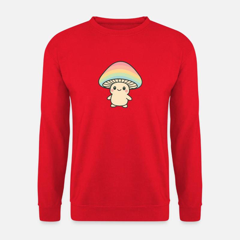 Pilz mit Regenbogenmütze - Unisex Pullover - Rot
