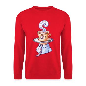 Surreal Tea Cup Man - Unisex Sweatshirt - red - Front - Alina (178cm) & Michal (187cm)