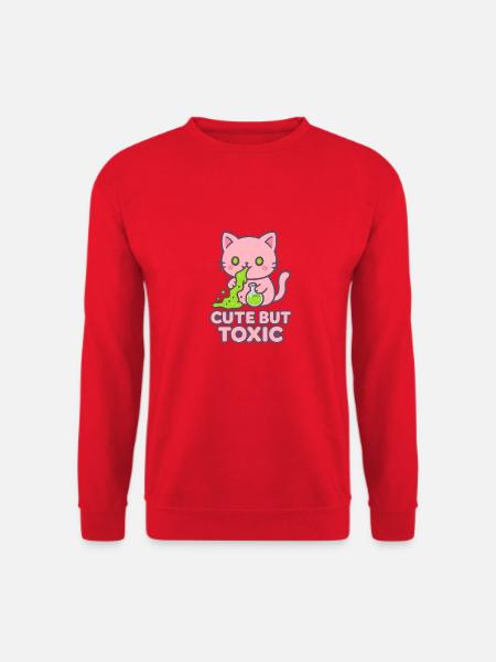 Toxic Kawaii Cat - Unisex Sweatshirt - red