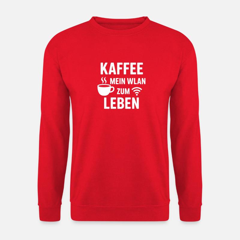 Kaffee WLAN Zum Leben - Unisex Pullover - Rot