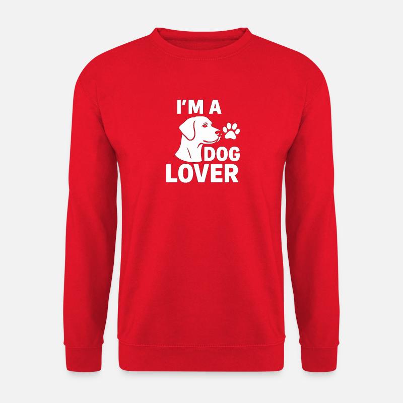 Ich bin ein Hundeliebhaber 🐾 - Unisex Pullover - Rot