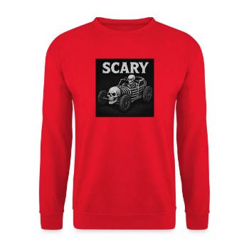 Voiture squelette effrayante - Sweat-shirt Unisexe - rouge - Devant - Alina (178cm) & Michal (187cm)