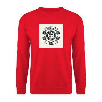 Dad Life DIY Gear - Unisex Pullover - Rot - Vorne - Alina (178cm) & Michal (187cm)