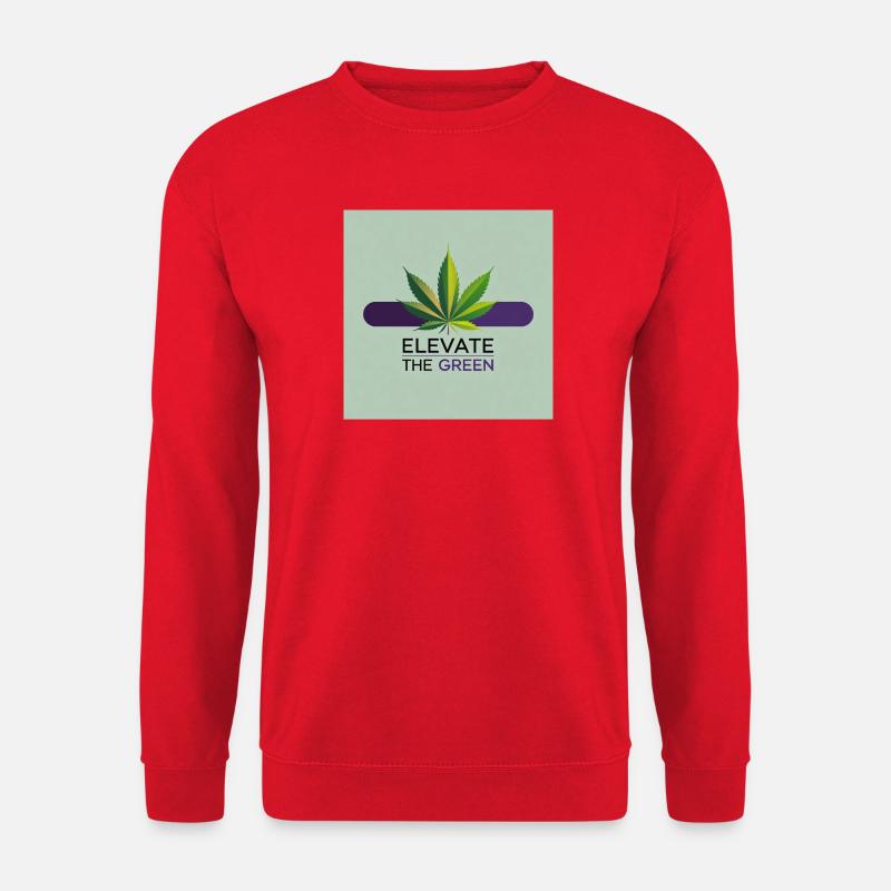 Elevate The Green Cannabis Leaf - Unisex Pullover - Rot