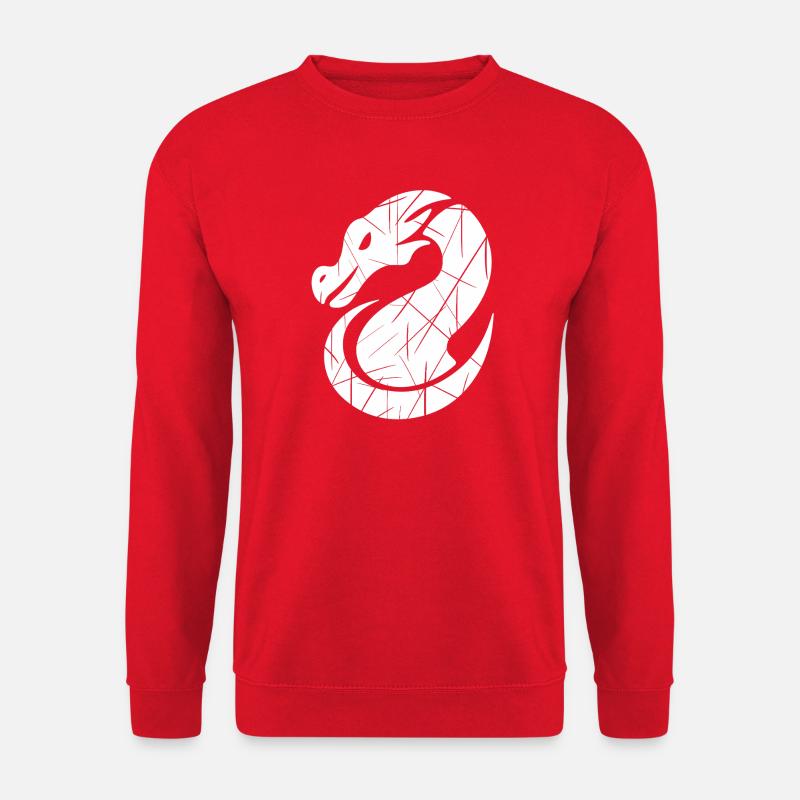 Dragon silhouette white - Unisex Sweatshirt - red