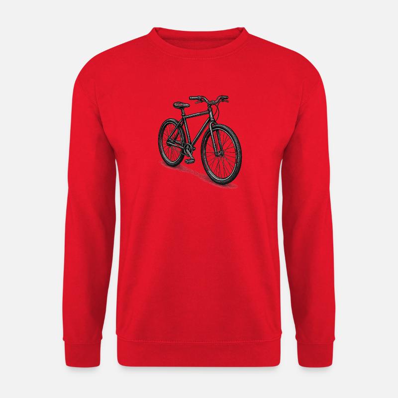 Retro Fahrrad Silhouette - Unisex Pullover - Rot