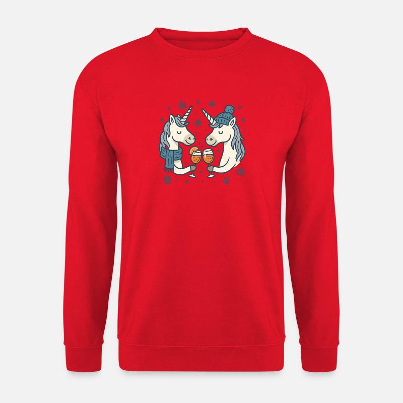 Winterzauber Einhorn-Toast - Unisex Pullover - Rot