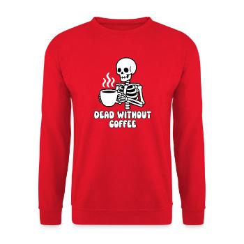 Dead Coffee Skeleton - Unisex Sweatshirt - red - Front - Alina (178cm) & Michal (187cm)