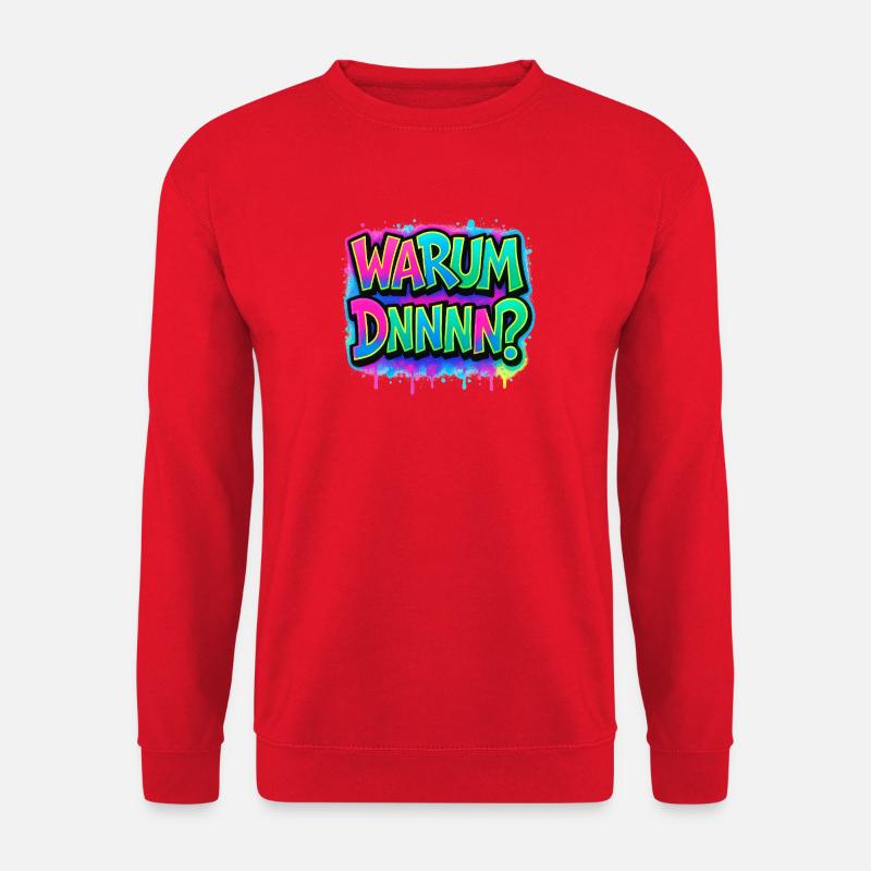 Warum DNNN? Neon Graffiti - Unisex Pullover - Rot
