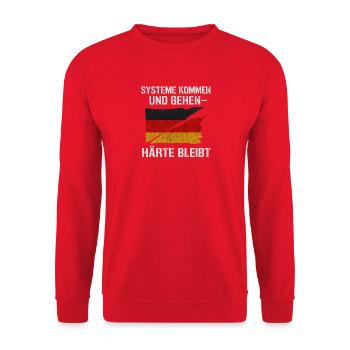 Les systèmes vont et viennent, la robustesse demeure - Sweat-shirt Unisexe - rouge - Devant - Alina (178cm) & Michal (187cm)